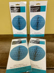 New Lot/4 Count 8” Aqua Green Paper Honeycomb Ball Hanging Decoration Party Supply by Unique Brand