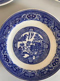 Vintage Blue Willow Set/3 7” Salad/Dessert Plates Unbranded