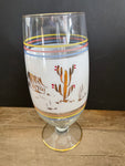 Vintage Gold Painted Barware Cocktail Glass Mexican Cactus Theme Goblet