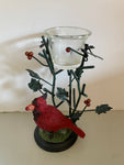 a** Vintage House of Lloyd Cardinal Bird Tea Light Holder Around The World Series