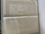 a* Vintage Damask Set/8 LINEN Fabric Napkins 16” Square  Cream Ivory Cotton/Rayon