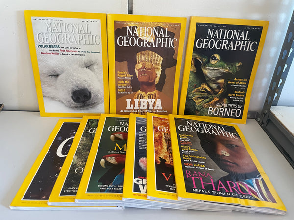 Vintage National Geographic Magazines Lot of 9 2000 Jan-May, Sept-December