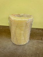 a** New Set/2 4” Pillar CANDLES Raised Waves on Ivory Volcanica #9403A Unscented Handcrafted