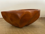 a** Vintage Set/3 Oval Seamless Hand Carved Wood Bowls Oval 7.5” L