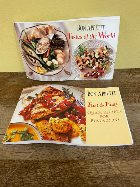 a* Set/2 Bon Appetit Cookbooks 1996 Tastes of the World and 2001 Fast & Easy