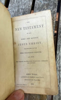 € Antique 1851 Mini Pocket New Testament Translated from Original Greek Leather Cover