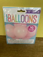 New 2 Bags of 10 (20) Helium Balloons by Unique Balloons 12x30.4cm Petal Pinks