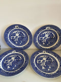 € Antique 75 Allertons Willow Blue Set/4 10” Dinner Plates England