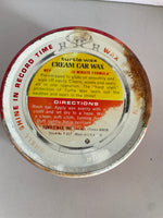 Vintage Turtle Wax High Gloss Cream Car Wax Metal Can Canister 1970 Empty MCM