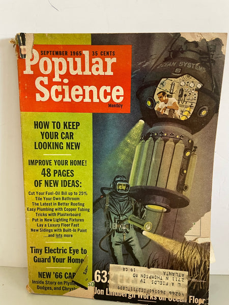 Vintage POPULAR SCIENCE Magazine September 1965 MCM