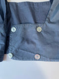 Junior Girls Sz XSmall Blue Double Breast Button Up Vest Crop Cotton