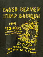 New Men’s Large Black Graphic Short Sleeve Tshirt Eager Beaver Stump Grinding Advertising
