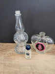 a** Set/3 Clear Glass Perfume Bottles Vase Decor Heart~Tiered~Givency Empty