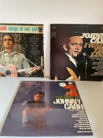 Vintage Lot/3 JOHNNY CASH Records LP Vinyl Album Songs of Our Soil, Walk the Line, Ring of Fire