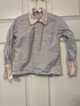 Vintage Boys Size 4T Boyville for Sears Long Sleeve Button Down Shirt Light Blue Stripe Sanforized