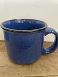 a** Vintage Marlboro Unlimited Blue/Black Speckled Stoneware Coffee Mugs Pair, Set/2 16oz