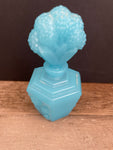 a* Vintage Tiffany Blue Perfume Bottle Milk Glass Decor