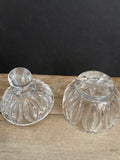 a** Vintage Clear Crystal Glass Trinket Jar Decor With Lid