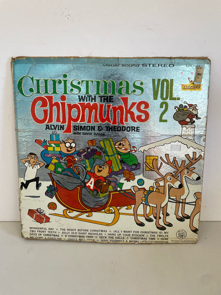 * Vintage Christmas with the Chipmunks Vol 2 Record LP Vinyl Album 1963 Liberty Records