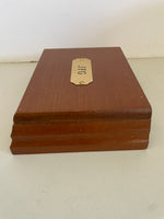 a** Vintage Monogrammed “JFG” Lidded Wood Box with 2 Pairs of Deck of Cards Ducks