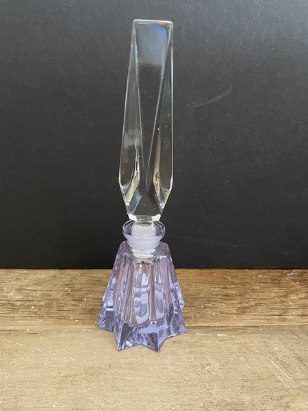 Vintage Purple Glass Perfume Bottle W/ Dabber Dauber Vase Decor Kristall Handgeschiffen