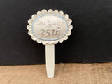 a** New Set/23 Ceramic Garden Plant Cake Cupcake Gift Markers Stakes Stick Label Variety of Designs