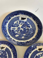 € Antique 75 Allertons Willow Blue Set/5 5.5” Saucers England