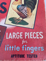 a* Vintage 1957 Children’s Big Learn How 4 Puzzles Ages 3-6 #4707 Milton Bradley Complete