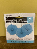 New Lot/12 Count 6” Tiffany Blue Paper Mini Fan Hanging Decoration Party Supply by Unique Brand