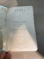 € Antique Book 1869 “Poems” by John G. Saxe Hardcover Thirty Sixth Edition