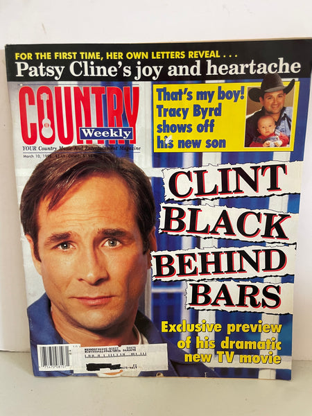 Vintage 1998 March 10 Country Weekly Magazine Clint Black Cover Patsy Cline, Tracy Byrd