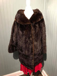 Vintage Womens Medium Sz 8-10 Macy’s Little Shop Dark Brown Mink Fur Coat 2-Tone 1950s