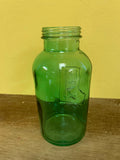 ~ Vintage Green 1/2 kg Pharmacy Apothecary Glass Medicine Bottle Jar 6.5” H