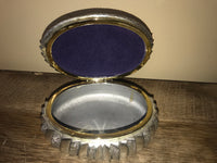 ~ Vintage BERGER Silver Trinket Keepsake Box Sculpted Bow Hinged Lid
