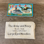 *Vintage Needle Book American Army Navy Dreadnaught Ship Biplane Eagle