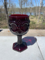 a* Vintage Set/13 AVON 1876 Cape Cod Ruby Red Garnet Colored Pedestal 4.5” Wine GOBLET