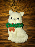 <€€ Vintage 1994 Hand Painted Cat Kitten Ornament