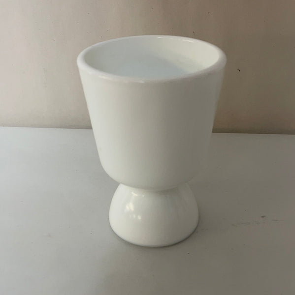 a** Vintage Milk Glass White Pedestal Cup