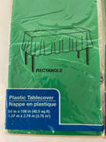 a** New Set of 4 Green Plastic Table Cover Tablecloth Rectangle 54” x 108” Sealed