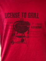 *Vintage Mens LICENSE TO GRILL Red Short Sleeve Size LARGE