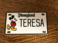 Vintage 1970s MICKEY MOUSE Disneyland Personalized TERESA Plastic Bicycle Tag