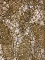 <€€* Womens Sz 10-12 Designor Errol Arendz Gold Ball Gown Jewel Evening Formalwear