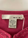 Womens Size 10 WD.NY Pink Bolero Sweater 3/4 Sleeve Clear Beaded