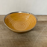 a** MESA Home Products Gold w/ Brown Rim Glazed Stoneware 8” Bowl Pottery