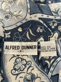 Vintage Alfred Dunner Womens Blue Silk Floral Short Sleeve Top Blouse  Sz 8