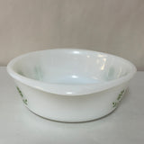 a** Vintage GLASBAKE Casserole Dish J2600 1½ QT Green Daisy Milk Glass