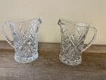 *Vintage Small Clear Glass Handled 5” Pitcher Creamer