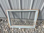 a** Wood Frame Encased Single Pane Window Art Projects 28” L x 20” H x 1” D interior latch