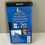 (3) Sony VHS Premium Grade Blank Video Cassette Tapes T-120 6 hrs