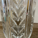 a** Heavy Crystal Glass 8” Vase Ribbed & Cut Scalloped Edge Decor